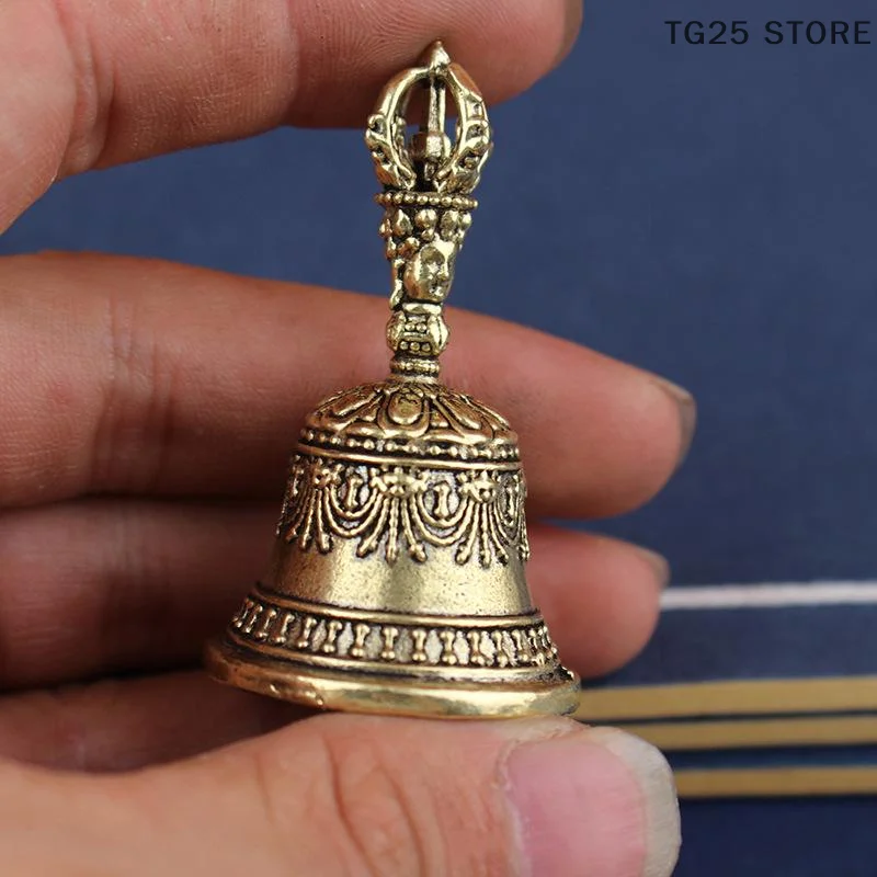 1 قطعة جرس النحاس الرجعية الرياح الدقات النحاس الحرف يموت الصب سقوط الرياح الدقات التبتية البرونزية جرس أفكار النحاس جرس قلادة #6