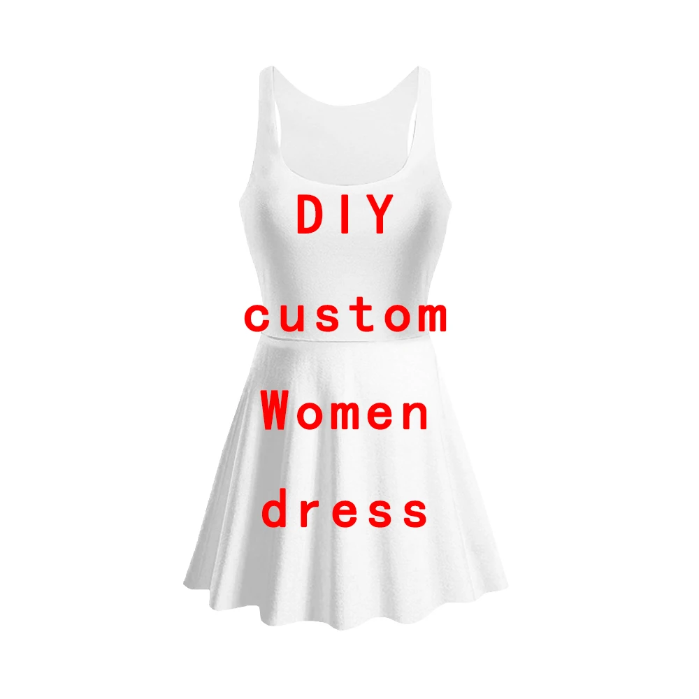 

Design Anime/Photo/Singer DIY summer women's tank top dress sleeveless dress 3d Print Sublimation casual dress