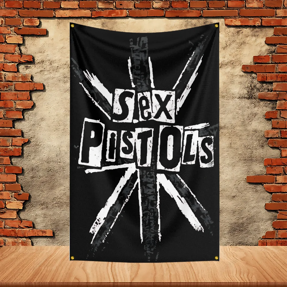 90X150ft Sex Pistols Band Party Flag Polyester Printed Flag Banner Tapestry for Garden Garage Decoration Concert Flag