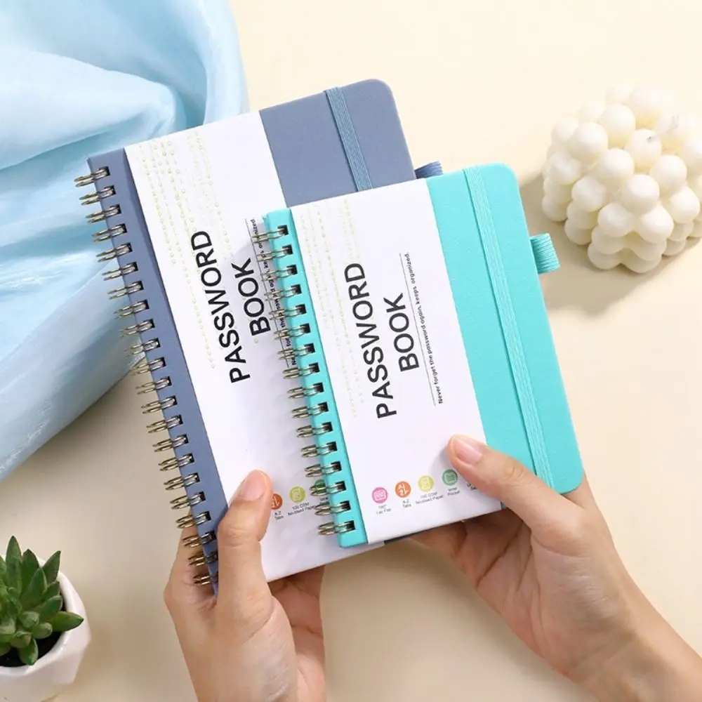 ด้วยแท็บตัวอักษร Pocket Password Keeper Book Coil Book พร้อม Penholder Password Keeper Notebook Saving Website Logins