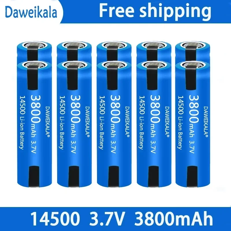 Hot 14500 battery 3.7V AA 3800mah lithium ion battery, with welding, for electric toothbrush, razor, barber rechargeable battery