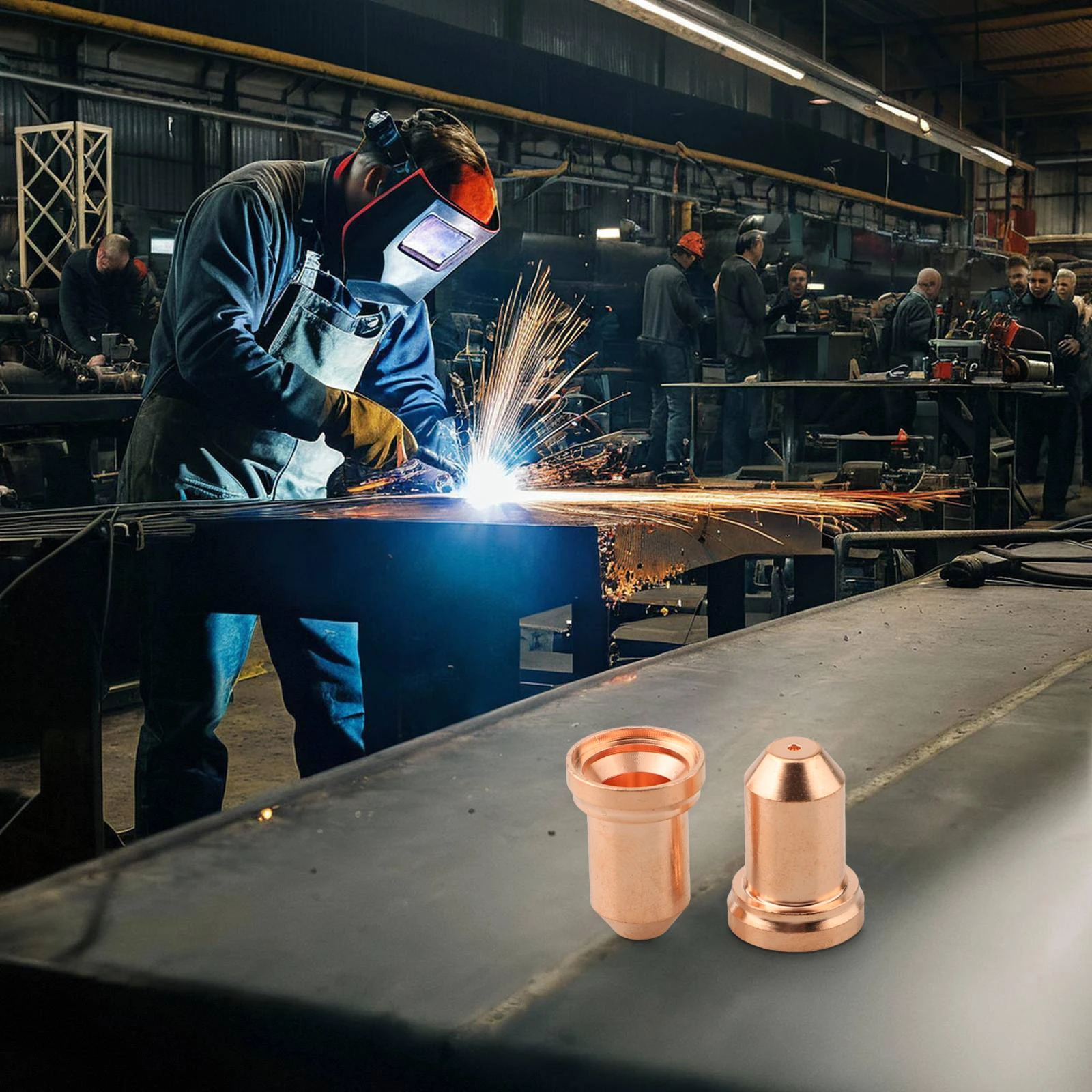 

For Unimig Cut 45 Plasma Electrode Tip For Plasma Cutting Sturdy And Practical Copper Material High Reliability