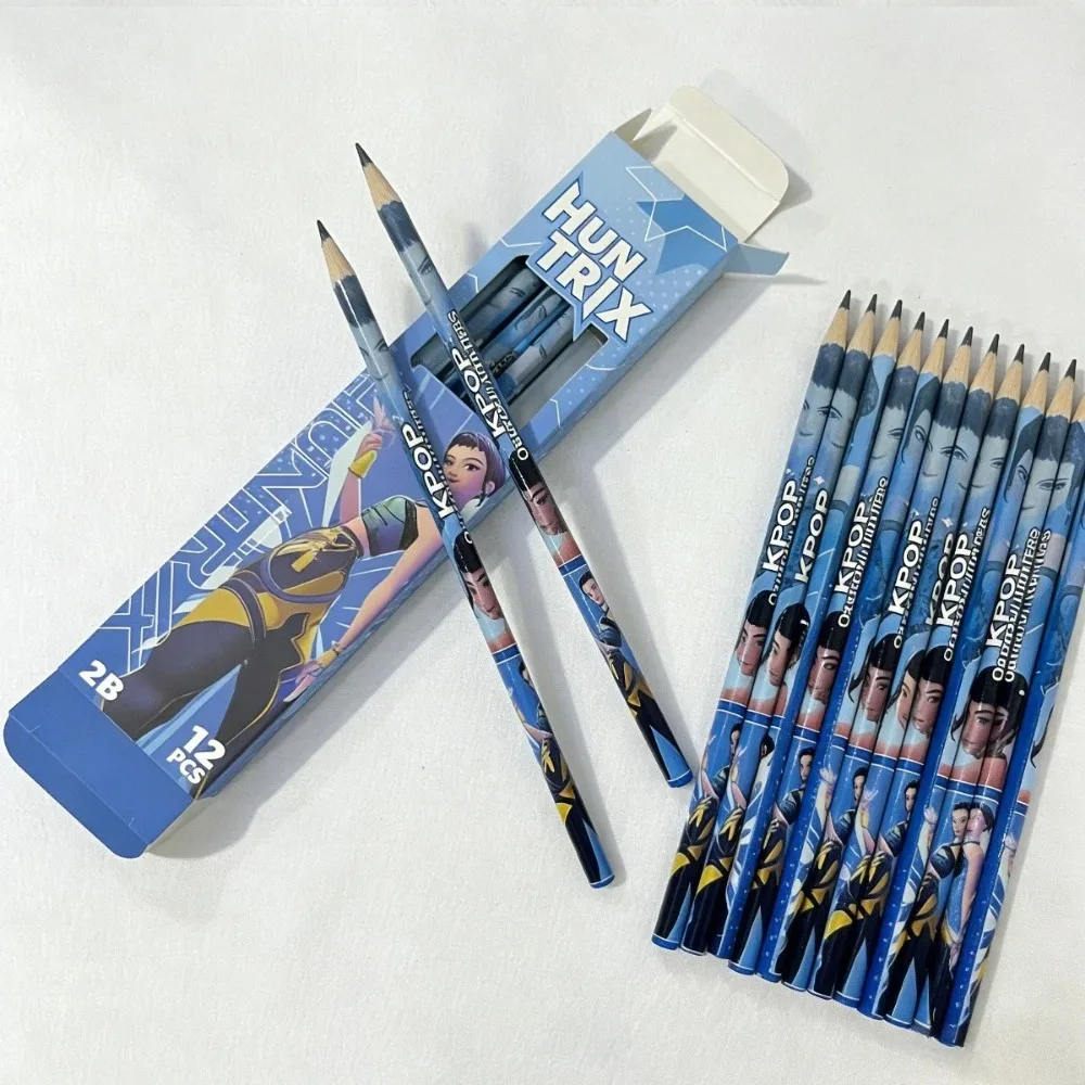 

12-Piece/set K pop Witch Hunting Team Cartoon Cute Black Pencils Children's Festival Stationery Gift