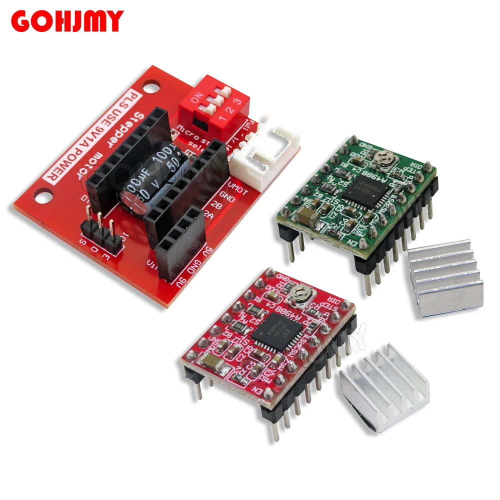 RV8825/A4988 Expansion Board StepStick Stepper Driver + Heat Sink For Reprap 3D Printer Parts Stepper Motor Driver With Heatsink