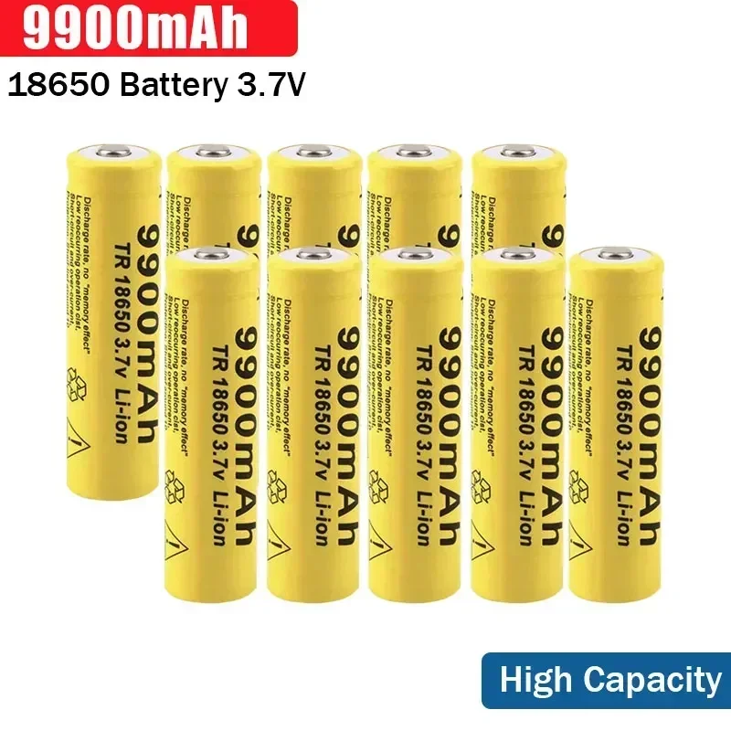 1-20PCS Rechargeable 18650 3.7V 9900mah Rechargeable Lithium Battery Welding For DIY Flashlight Battery Pack High Capacity