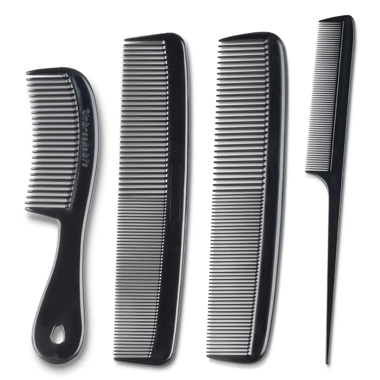 

4 Piece Professional Comb Set - Fine Pro Tail Combs, Dresser Hair Styling Comb - Premium for Men & Women - Parting, Teasing, Styling
