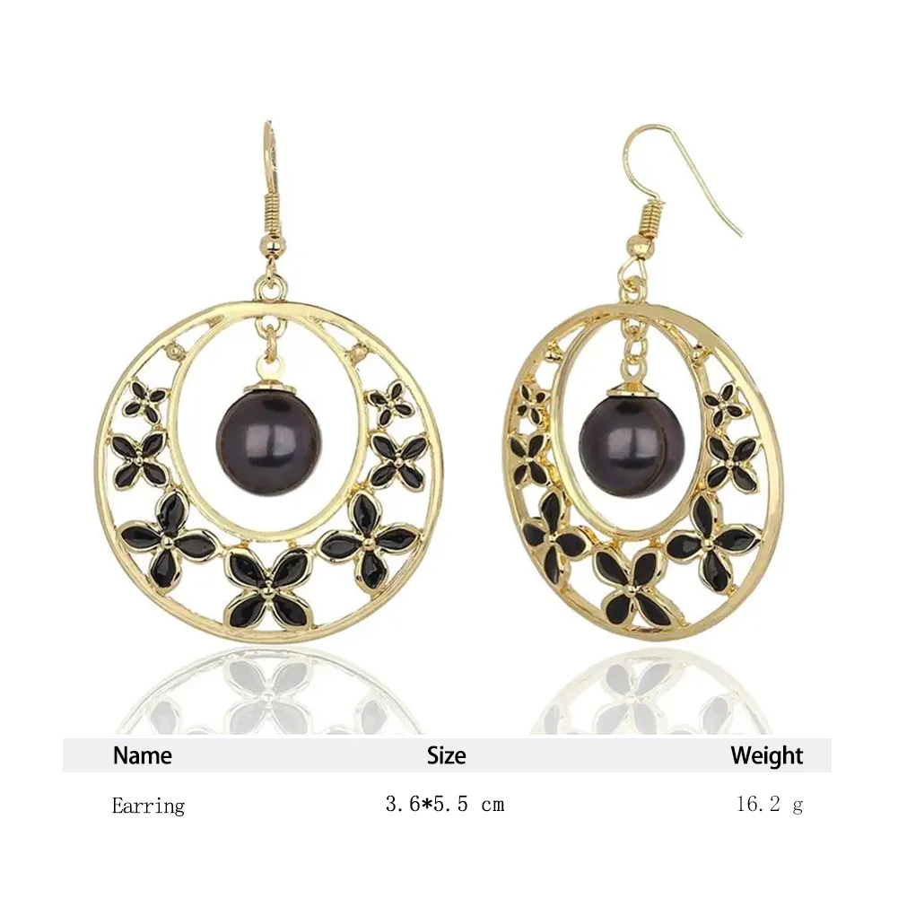 Cring Coco Hawaiian Round Earrings Trendy Colorful Bead Gold Color Earring Statement Jewelry for Women Wedding Party Accessories