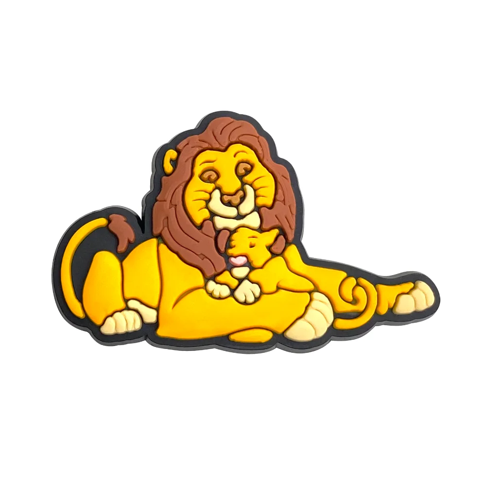 1-15PCS Cartoon Miniso Disney Lion King Simba PVC Sandals Garden Shoe Charms Decoration Slipper Accessories Kid Holiday Present