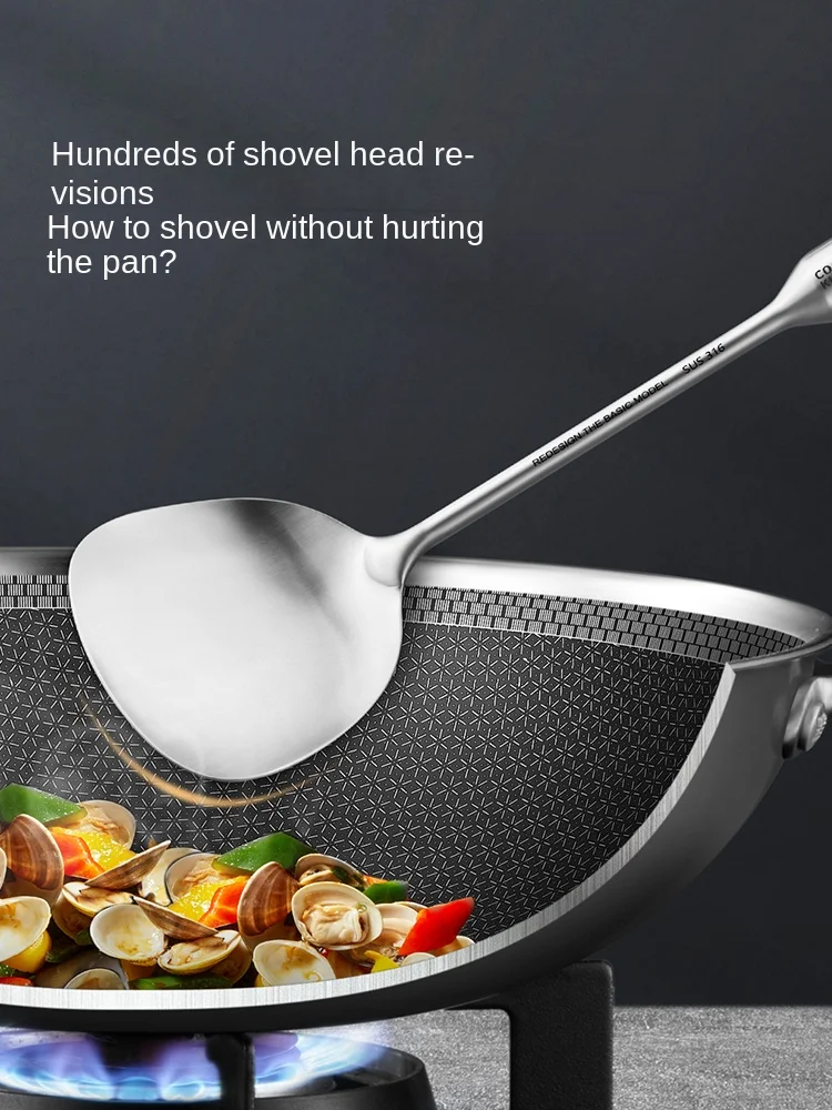 COOKER KING Spatula Household 316 Stainless Steel Spatula Kitchenware Soup Ladle Spatula Colander Silicone Shovel Suit