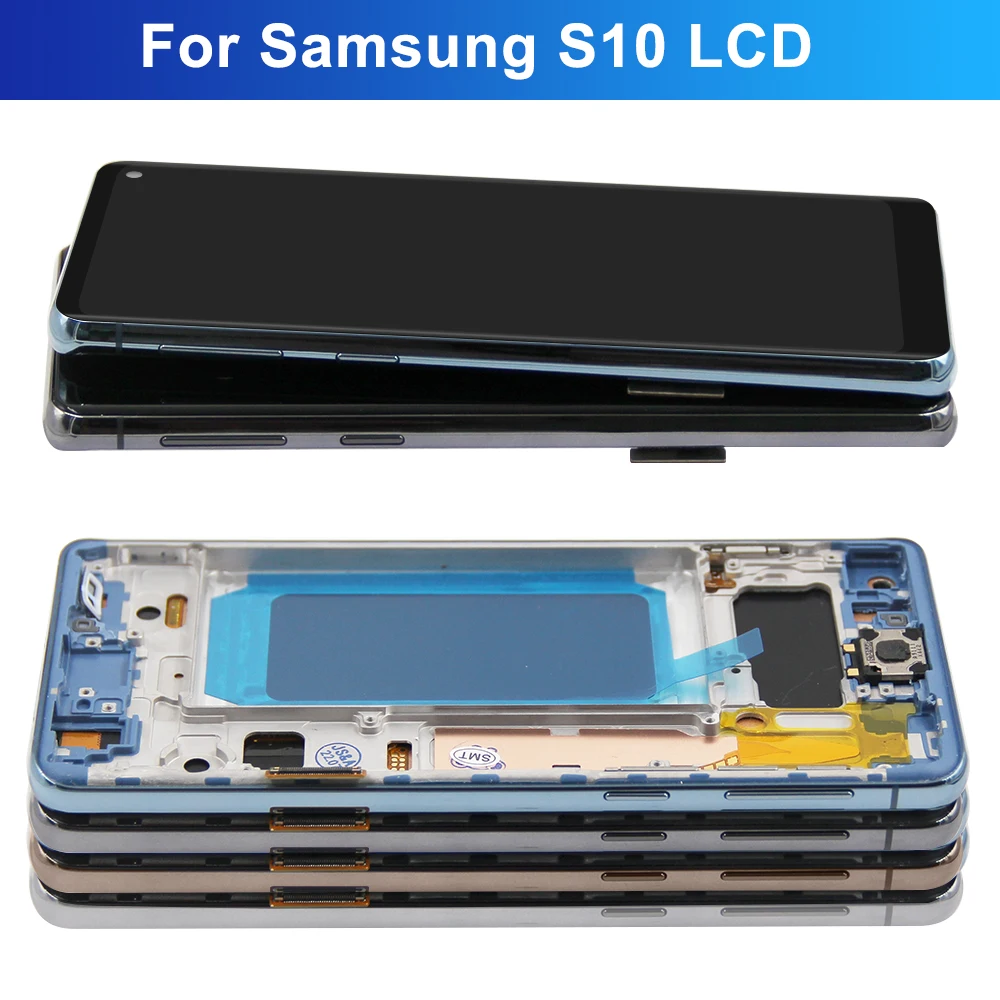 TFT Quality S10 Display with frame for SAMSUNG S10 LCD G973F G973A G973U Display Touch Screen Digitizer Assembly