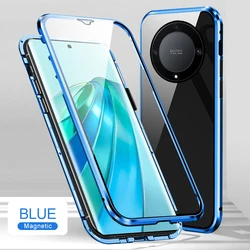 For Honor Magic5 Lite Case 360° Magnetic Flip Double Sided Tempered Glass Cover For Honor X9a Honor X40 Magic5 Lite 5G Fundas