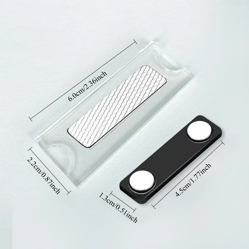 Cross-border Hot-Selling Transparent Acrylic Magnetic Name Tag Sleeve, Reusable Work Badge, Chest Tag, Magnetic Badge