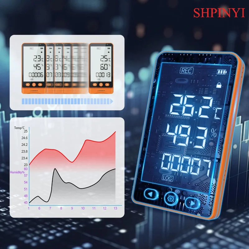 아이케시 GSP-80Pro LCD 데이터 로거 멀티 USB PDF 보고서 온도 및 습도 데이터 로거 CE FCC ROHS PDF CSV 보고서