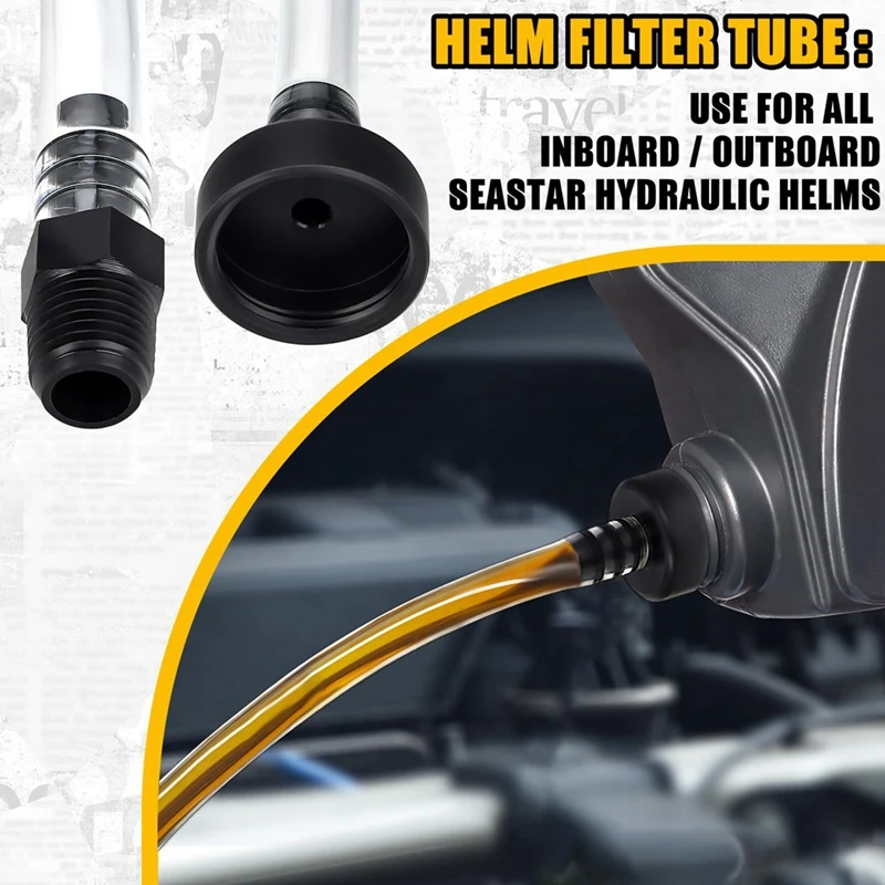 19 Pcs Hydraulic Steering Oil Filler Bleed Tube Bridge Hose Kit And Seal Kit With Pin Wrench With HC5340,HC5341,HC5342 Parts