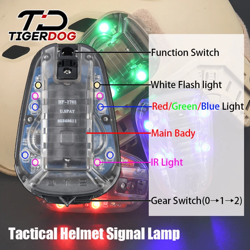 Tactische Militaire Snelle Helm Signaallamp Hel-Star 6 Ir Gen Helm Licht Wargame Rescue Tool Lieveheersbeestje Lamp Helm Adapter