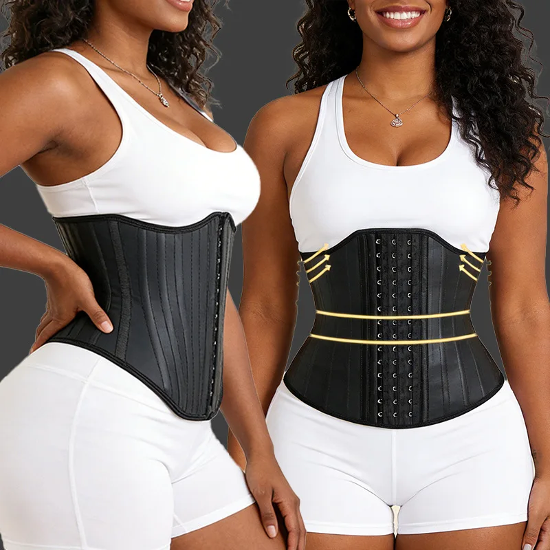 25 Steel Bones Latex Rubber Waist Trainer Cincher Corset Shapewear Slimming Belly Body Shaper Modeling Strap Reductive Girdle