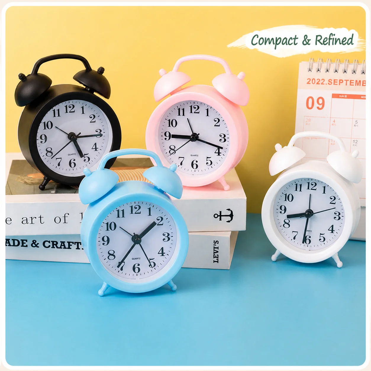 Quartz Alarm Clock Eco-Friendly Alarm Clock Analog Alarm Clock Silent For Home Decoration Kids Bedroom Bedside Students