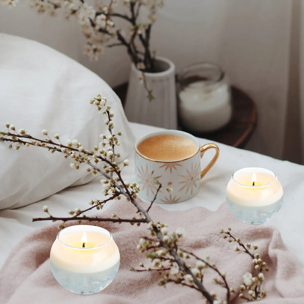 

6Pcs Transparent Glass Holder Small Clear Votive Container Aromatherapy Jar Creative DIY Storage Cup for Events