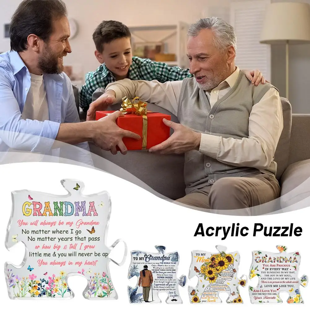 Acrylic Puzzle Grandma Statue Puzzle Acrylic Plaque From Grandma Daughter Ornaments Grandma Son Presents Christmast Kids Gi C2o1