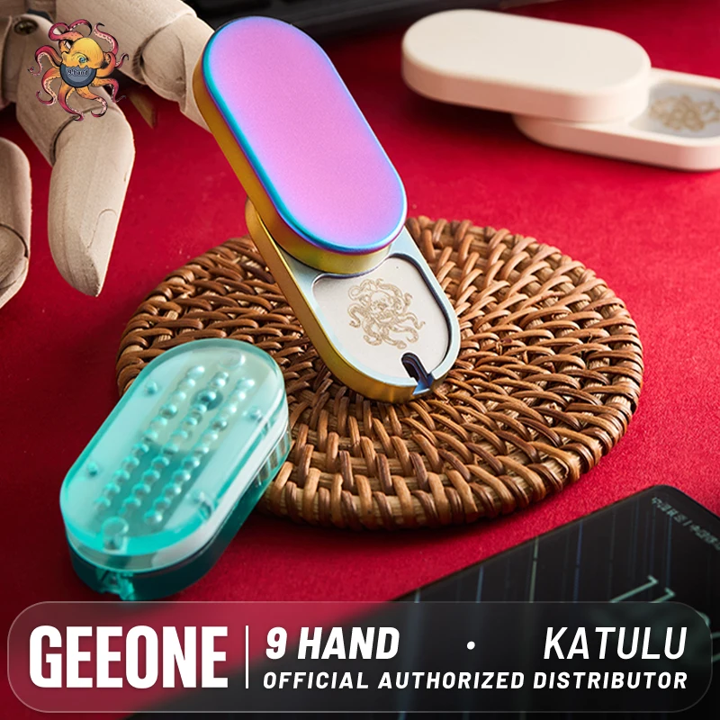 9 Hands EDC KTULU Mechanical Push Rotating Fingertip Sliding Card Blind Box EDC Stress Relief Toy