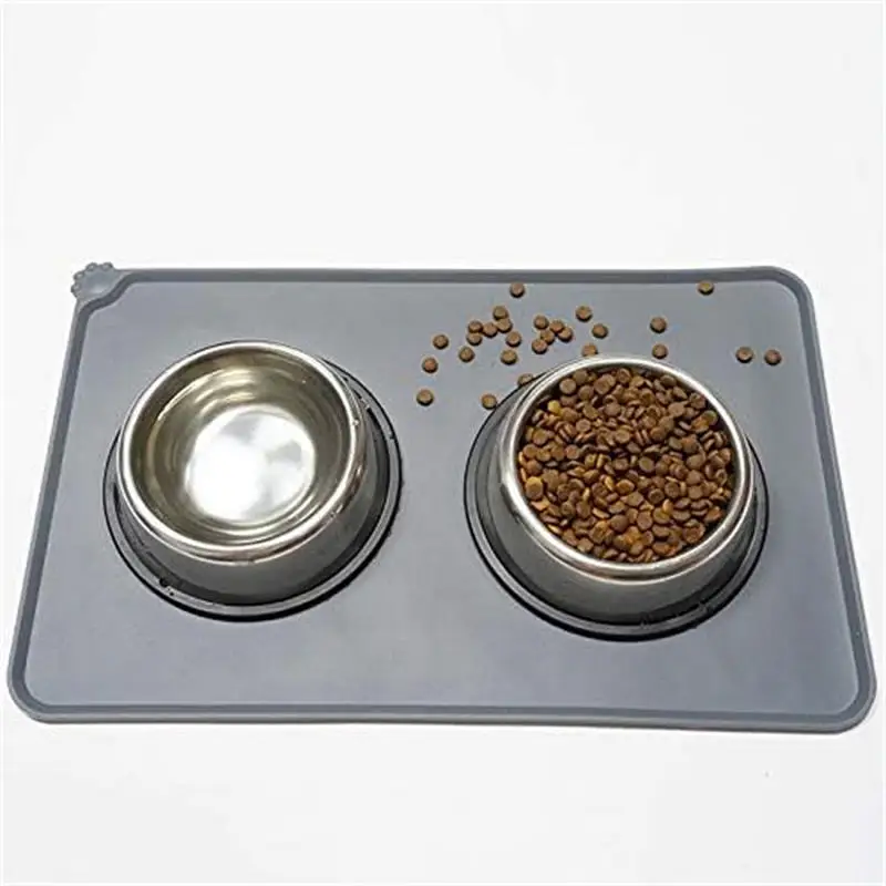 Waterproof Pet Mat For Dog Cat Solid Color Silicone Pet Food Pad Bowl Drinking Mat Dog Feeding Placemat Easy Washing Nontoxic