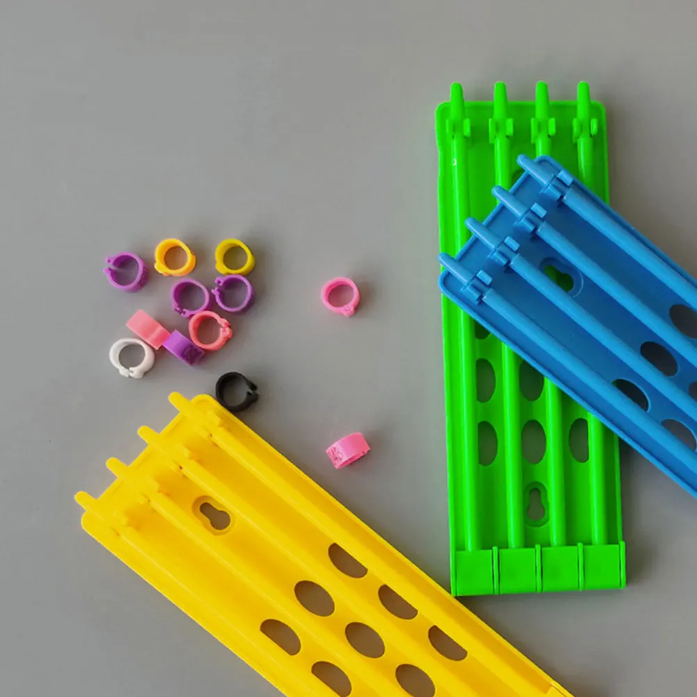 

4 Pcs Pigeon Leg Band Holder Sturdy Plastic Foot Ring Rack Yellow Green Blue Red pigeon ring holder bird leg rings