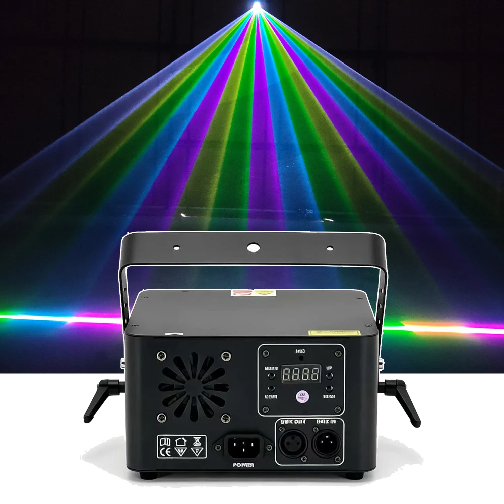 Christmas Patterns Laser Light 2W RGB Full Color Animation Stage Projector DMX512 16CH Sound Activated New Year Party Decoration