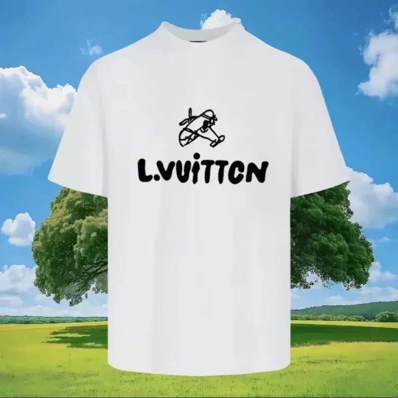

Summer Plus-size New Fashion Print Pure Cotton T-shirt Unisex Loose and Comfortable Suitable for Sports and Couples