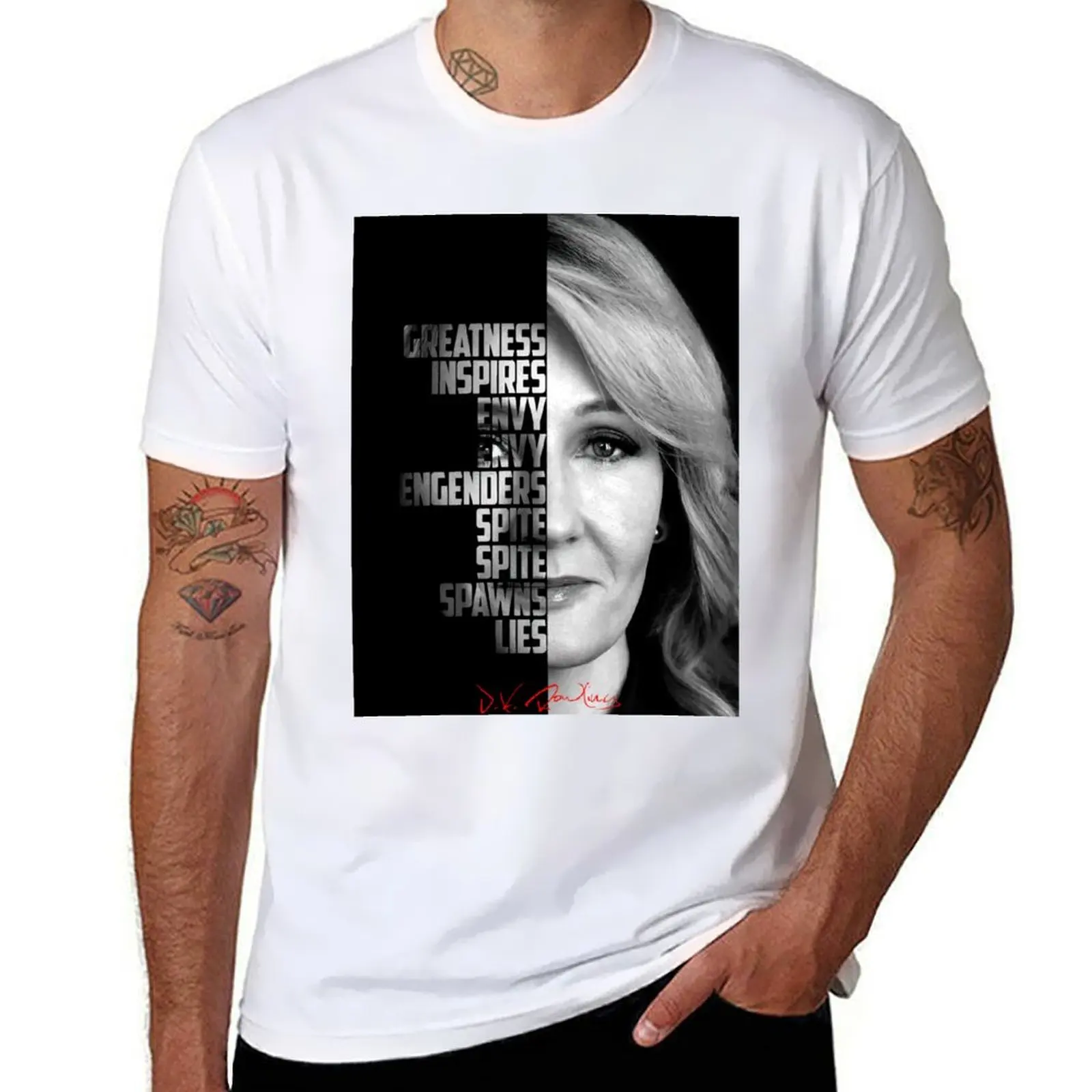 

Black and white J.K. Rowling quote poster T-Shirt t shirt man casual funny t shirts dark humor T-Shirt
