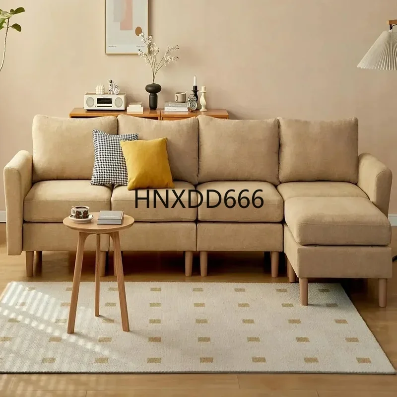 Modular Convertible L-Shaped Sectional Sofa with Memory Foam, 5-Seat Polyester Sofa Bed, Reversible Chaise, and Ottomans