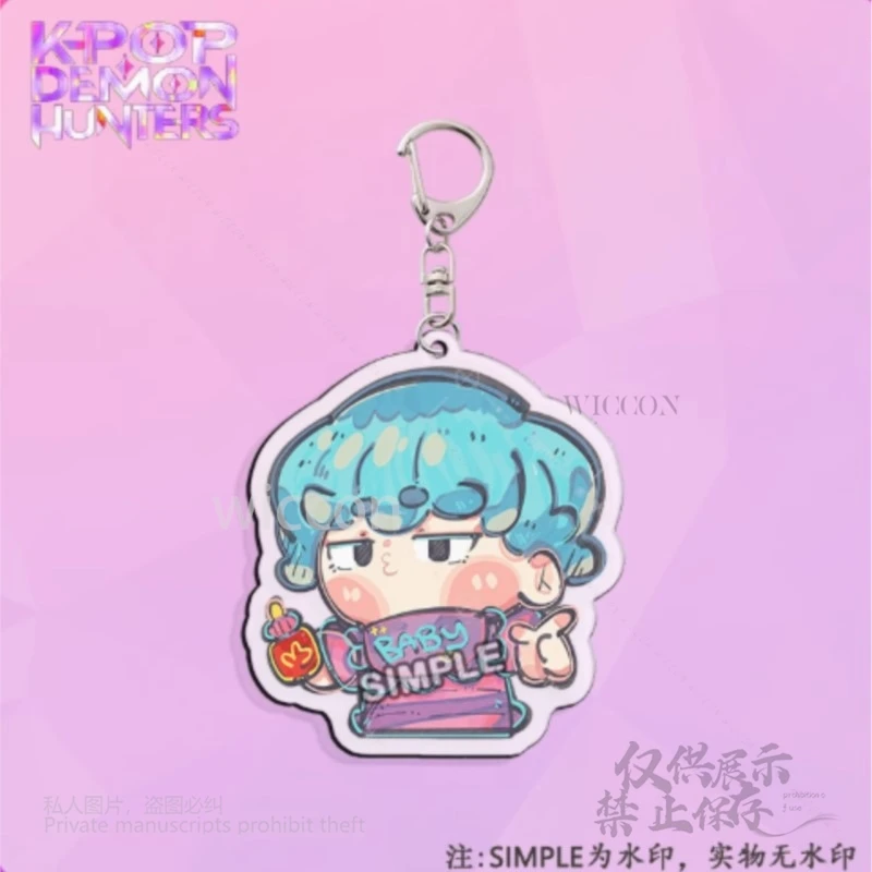 Anime Demon Hunters K-Pop Mira 키 체인 미스터리 베이비 로맨스 Jinu Zoe Abby 펜던트 컬렉션 열쇠 고리 여성 할로윈 파티