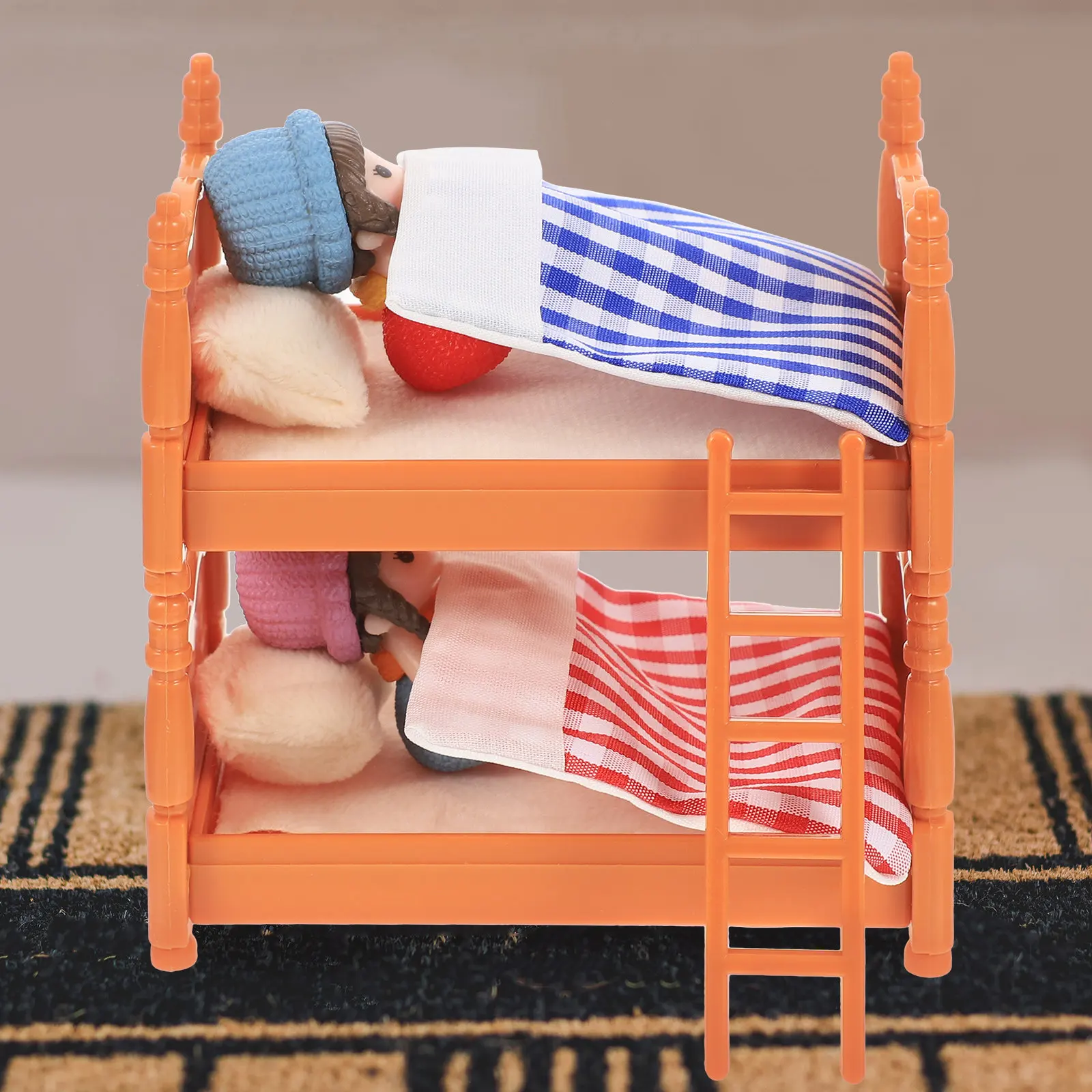 

1Set Miniature Bunk Bed Bedroom Furniture Set House Decoration Pillow Quilt Mini House Accessories Bedroom Layout Ornament