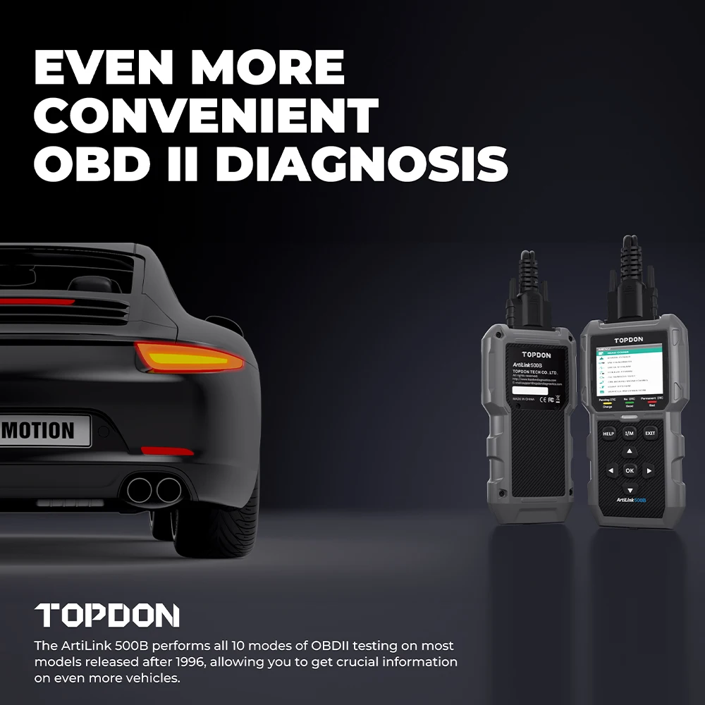 TOPDON AL500B OBD2 Scanner Professional Auto Engine System Diagnostic Tool Lifetime Free Automotive DTC Lookup Code Reader