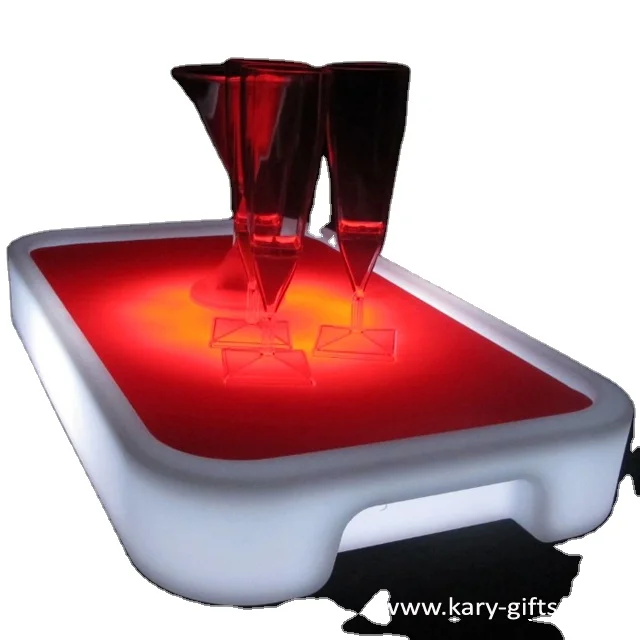 Flashing Tray Bar Accessory Lighting LED Plastic Serving Trays