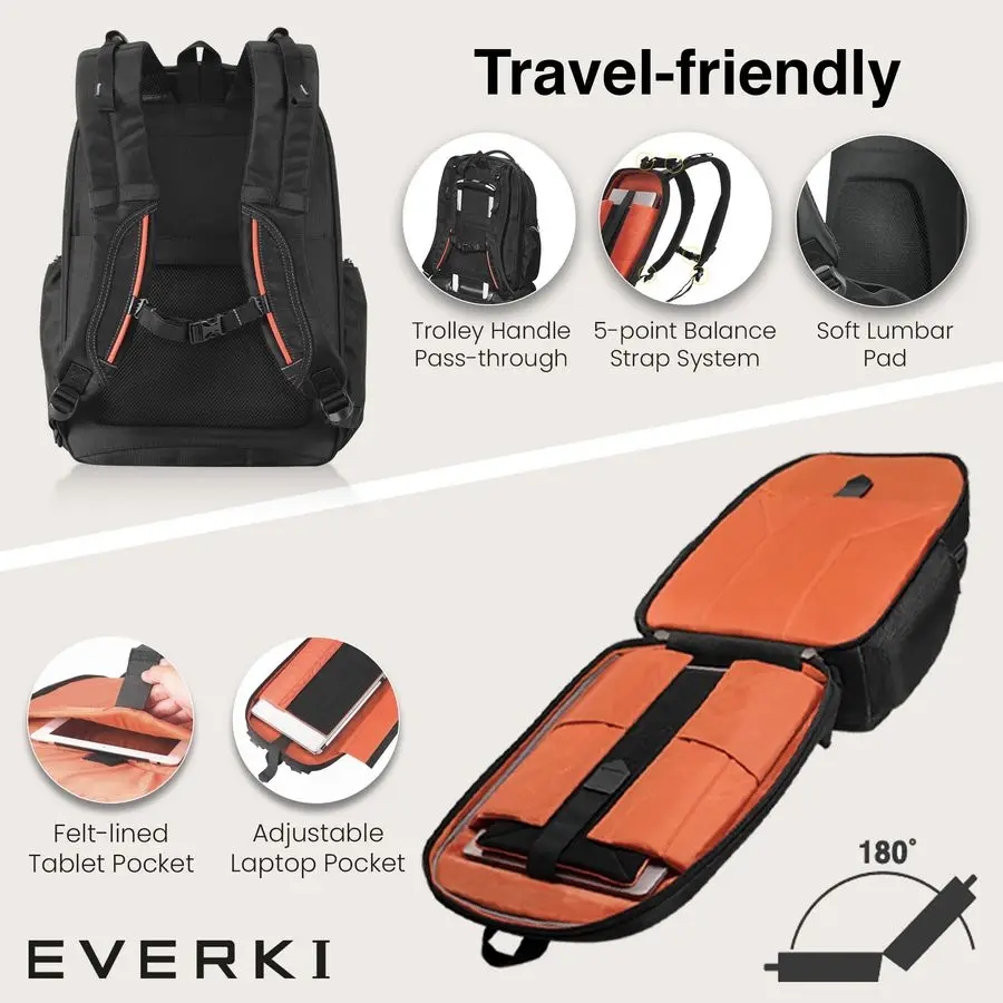 Zaino per laptop da lavoro Atlas da 32 litri, scomparto regolabile per lavoro, zaino da ufficio per viaggi e affari per uomo e donna