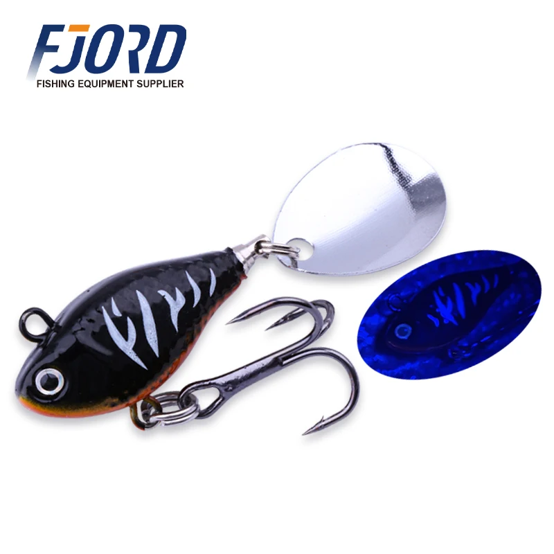 FJORD Spinner 10,5 g 14 g 21 g Angelköder, rotierender Paillettenschwanz, UV-Effekt, Oberfläche, Vib, Jig-Köder, Süßwasser-Salzwasser-Angelartikel