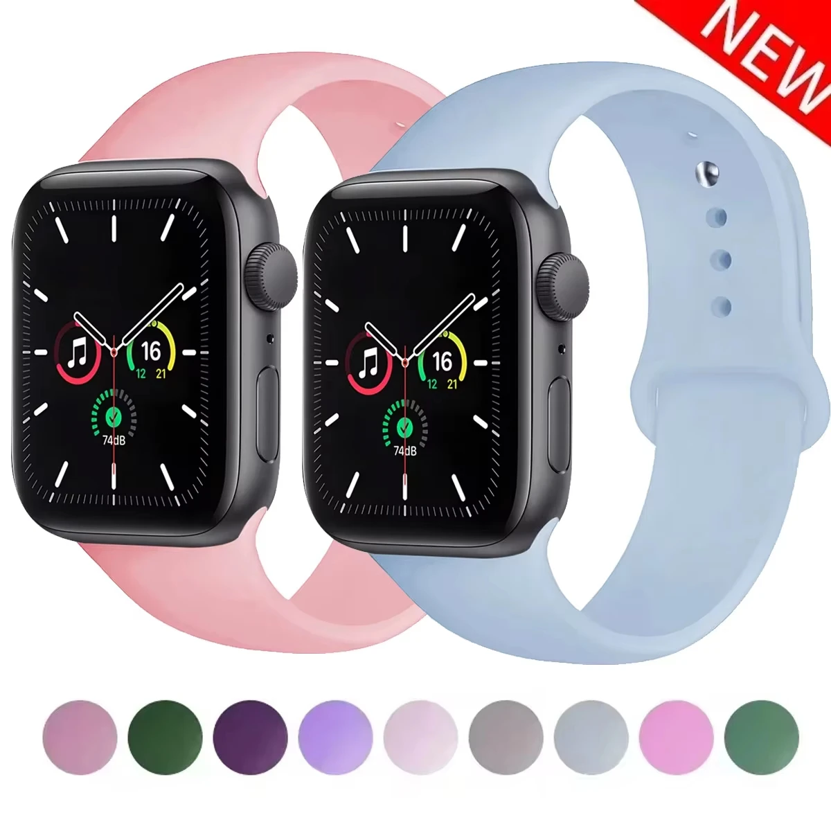 애플워치 실리콘 스트랩 44mm 45mm 41mm 49mm 40mm 42mm 46mm 스포츠 팔찌 iWatch 시리즈 10 9 울트라 2 8 7 SE 6 5 4