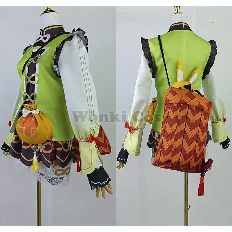 Yaoyao przebranie na karnawał peruka Loli kostiumy dziewczęce gra Impact Yao Yao Cosplay plecak torba dla lalek kostiumy imprezowe pełny zestaw