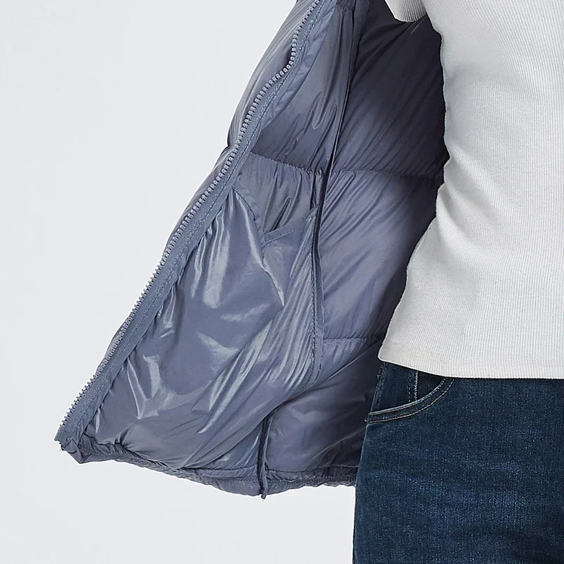 Schinteon Damen-Weste, ultraleicht, 90 % weiße Entendaunenweste mit Kapuze, lässig, schlank, dick, Herbst-Winter-Weste, Gilet, Neuankömmling