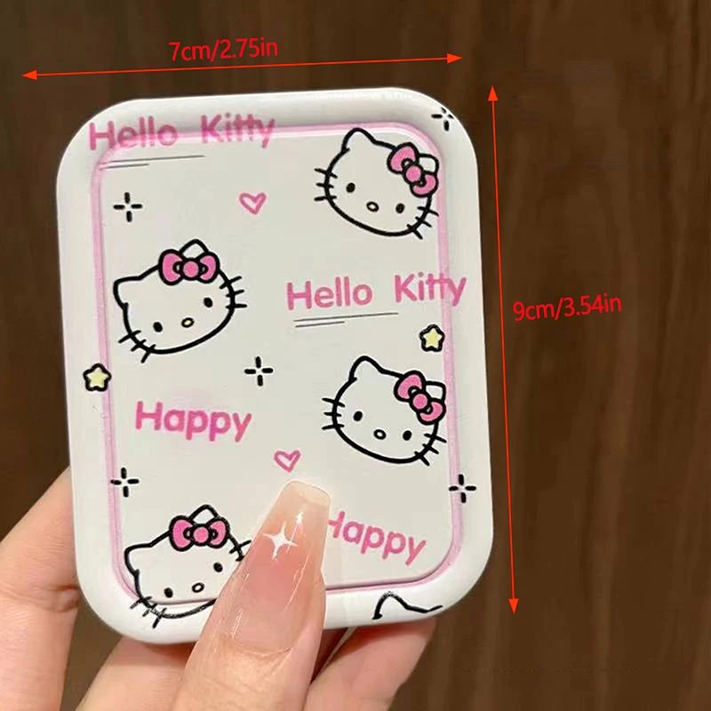 Hello Kitty Sanrio Makeup Mirror Kawaii Cartoon Anime Cute Student Portable Mirror Comb Set Toys for Girls Christmas Gifts