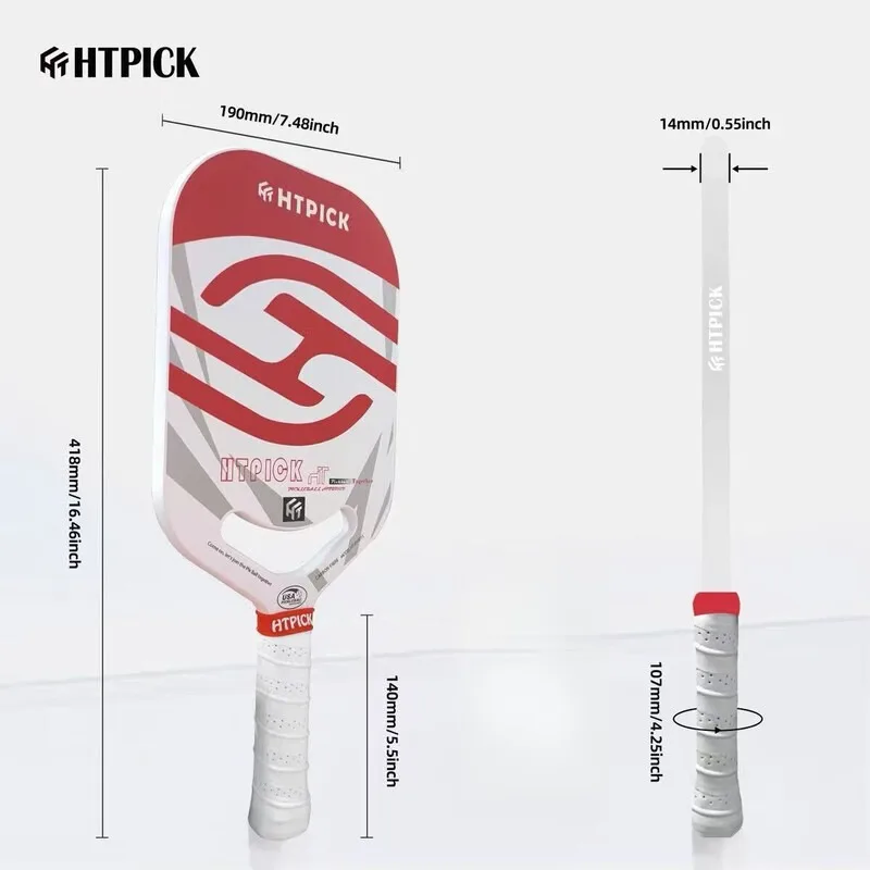 HTPICK Pickleball из углеродного волокна T700 Горячее прессованное безграничное интегрированное формование Высококачественный профессиональный улучшенный вращающийся Pickleball
