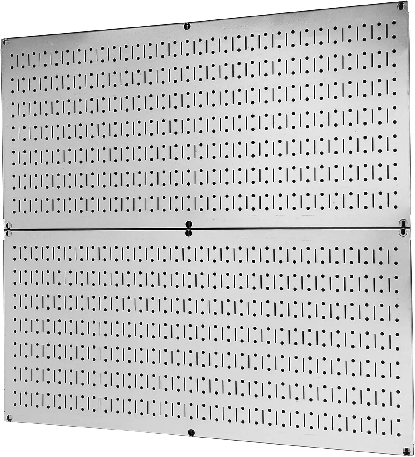 Wall Control Pegboard Rack Garage Storage Galvanized Steel Horizontal Peg Board Pack - Two 32-Inch x 16-Inch Shiny Metallic