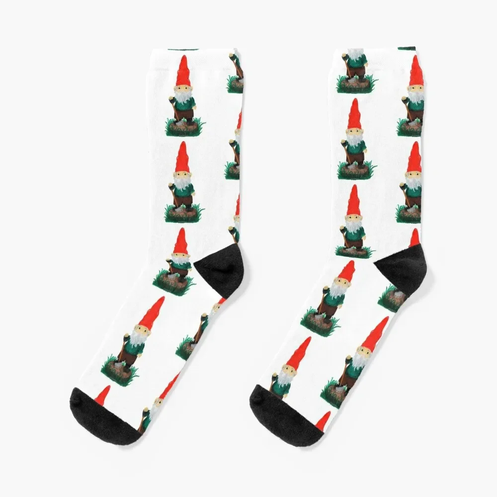 Garden Gnome-Chaussettes mignonnes de peinture à l'huile pour hommes et femmes, anti-ALD, football, sports et loisirs