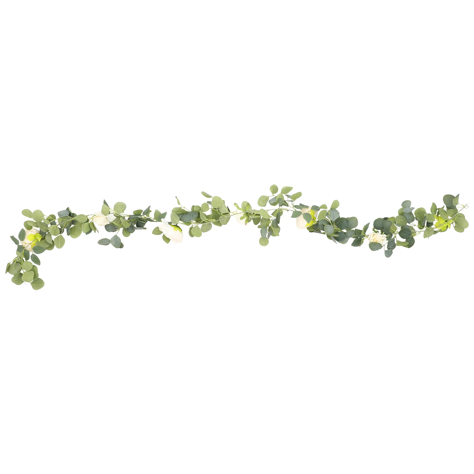 

Simulation Eucalyptus Rattan Artificial Flower Decor Valentine Rose Wreath Pendant Plant Green Leaves Home Office
