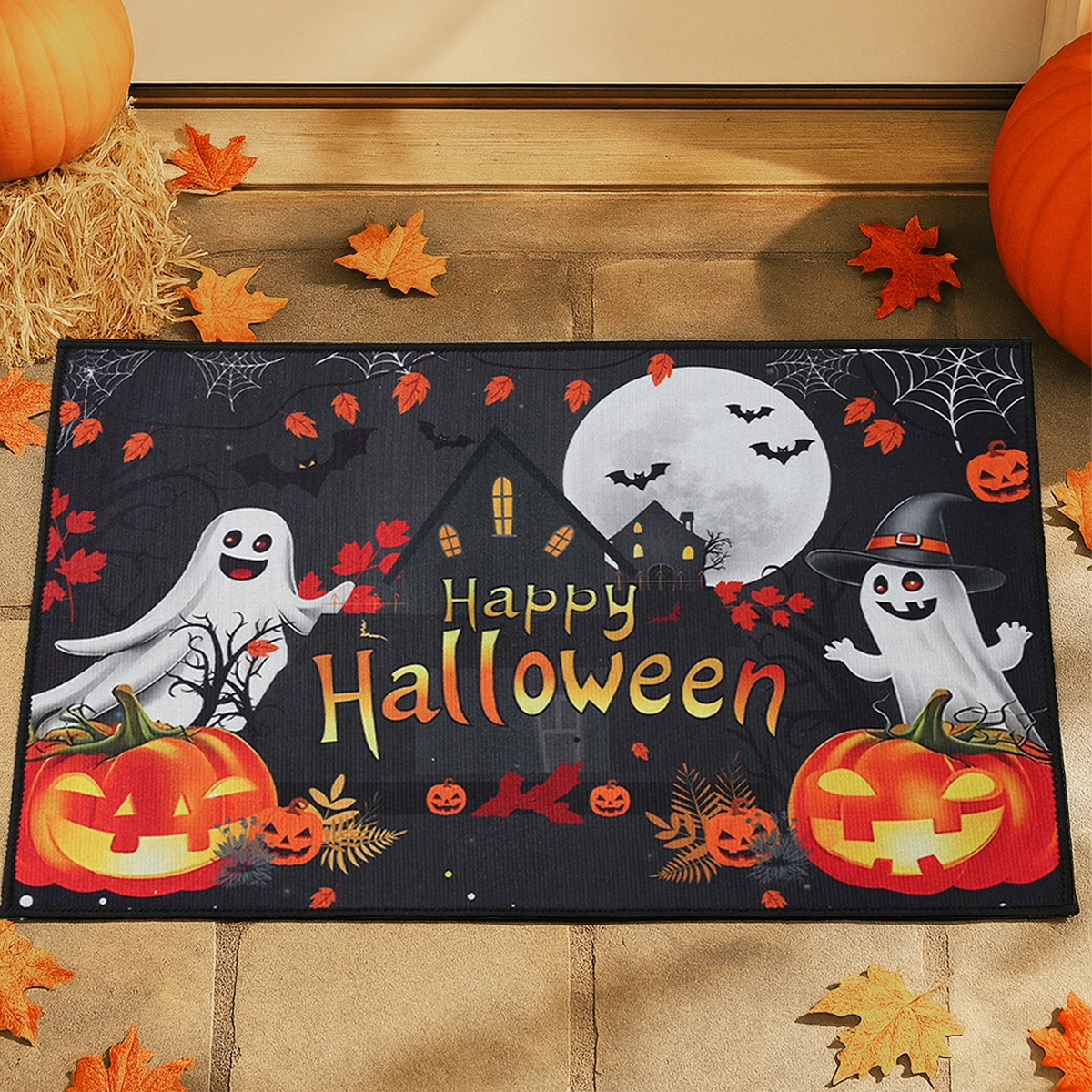 Puertaboo: La Alfombra de Halloween con Motivo de Calabaza y Fantasma que Revolucionó Mi Fiesta este Año