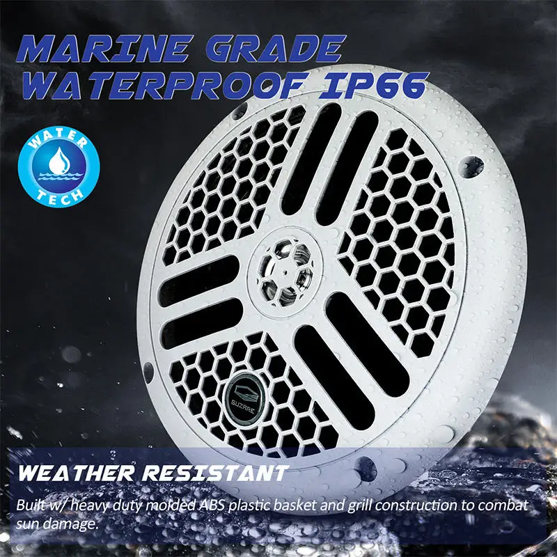 2Pcs 6.5" Marine Bluetooth Speakers 240W Max Waterproof Wireless Boat Stereo Audio System for Yacht ATV Golf Cart 5