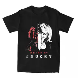 Casual Chucky Horror Doll Split Portrait T-Shirt for Men O Neck Cotton T Shirts Horror Movie Short Sleeve Tees Plus Size Clothes