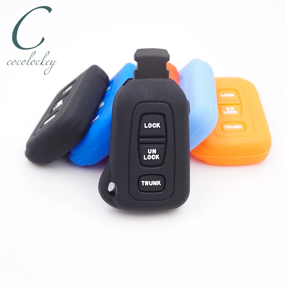 Cocolockey Silicone Car Key Cover Shell Fob Case dla 2002-2006 Lexus LS430 3Button Smart Prox Enter Car Remote Key Fob