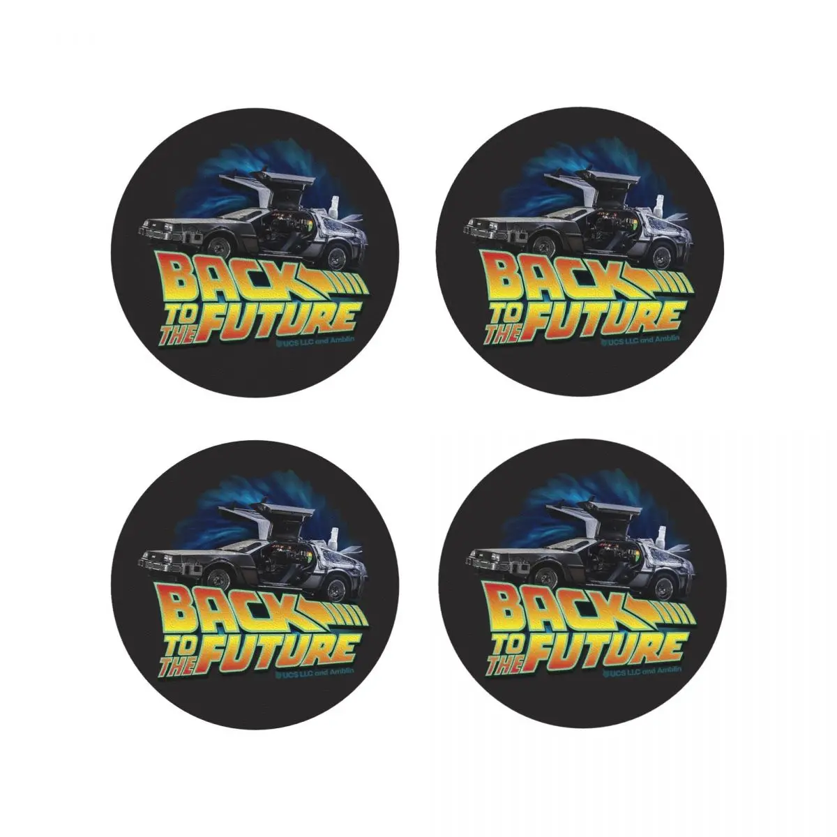 Back To The Future Coasters Kitchen Placemats Non-slip Insulation Cup Coffee Mats For Decor Home Tableware Pads Set of 4