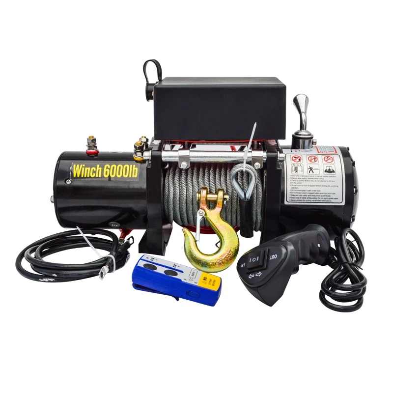 Factory Direct Sale Portable 6000lb Electric Winch With Wireless Remote Control